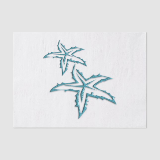 Papel De Seda Teal Starfish (Frente )