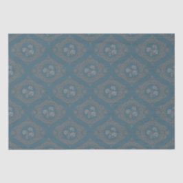 Papel De Seda Teal Tapeçaria Rococo Mandala Elegante Ogee Damask