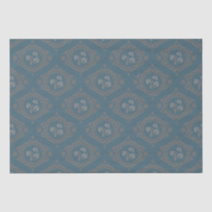 Papel De Seda Teal Tapeçaria Rococo Mandala Elegante Ogee Damask