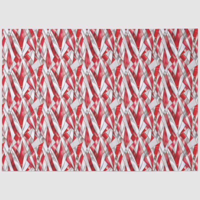Papel De Seda Tear Crimson Prateada Patriótica (Frente )