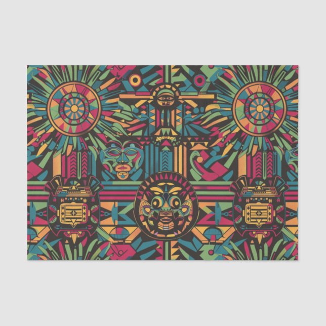 Papel De Seda Tecido branco elegante "Sois e Pirâmides Eclipsado (Frente )