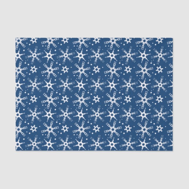 Papel De Seda Tecido com floco de neve moderno com todos os padr (Frente )