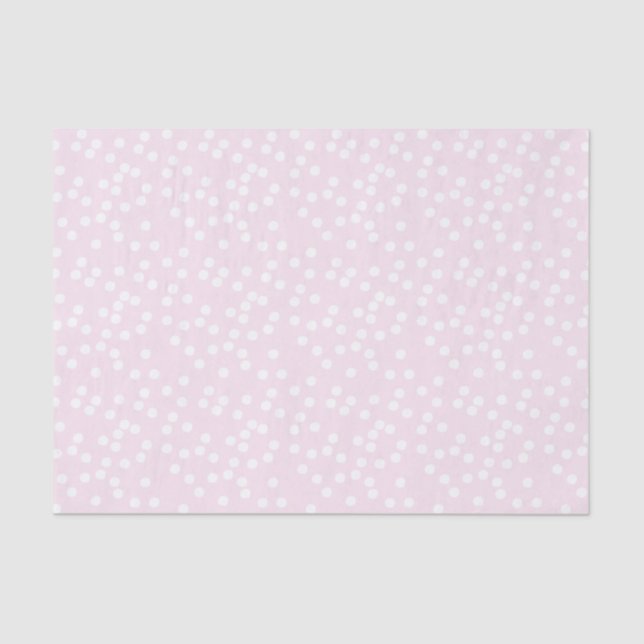 Papel De Seda Tecido Cor-de-Rosa e Branco Confetti / Polkadots (Frente )