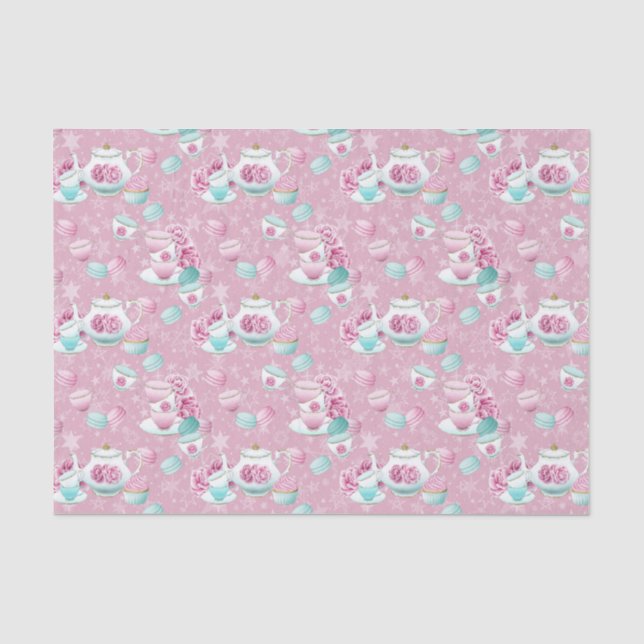 Papel De Seda Tecido cor-de-rosa para chá floral (Frente )