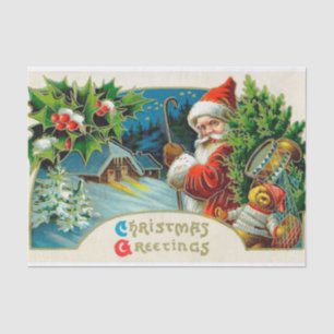 Papel De Seda Tecido da festa natalícia do papai noel do natal