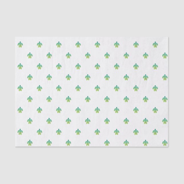 Papel De Seda Tecido da tartaruga - verde (Frente )