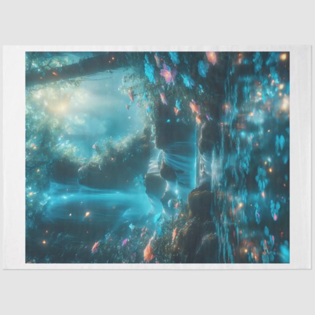 Papel De Seda Tecido de cascata entalado (Frente )