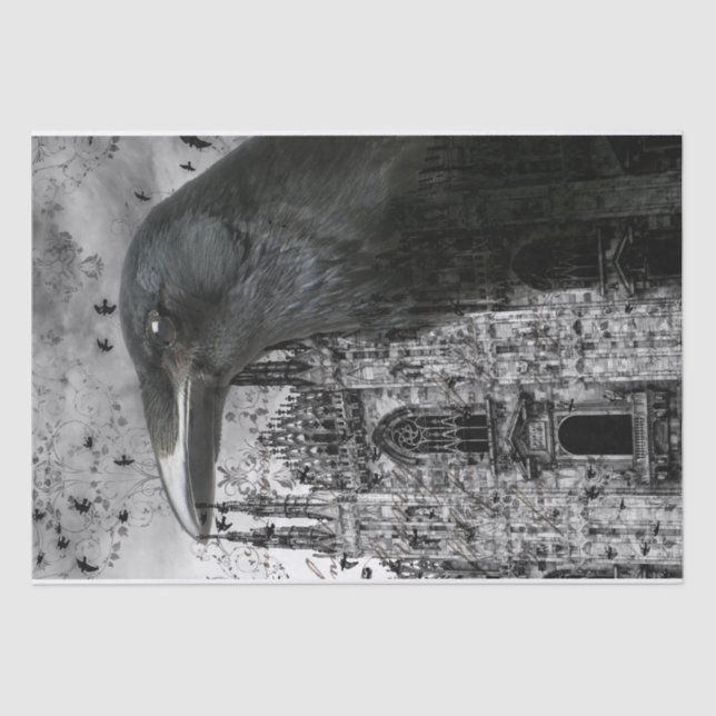 Papel De Seda Tecido de Colagem de Raven (Frente )