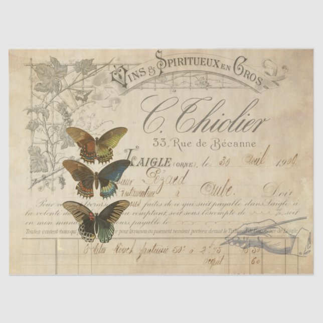 Papel De Seda Tecido de Decoupage das coisas efêmeras (Frente )