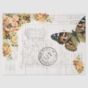 Papel De Seda tecido de Decoupage das coisas efêmeras da