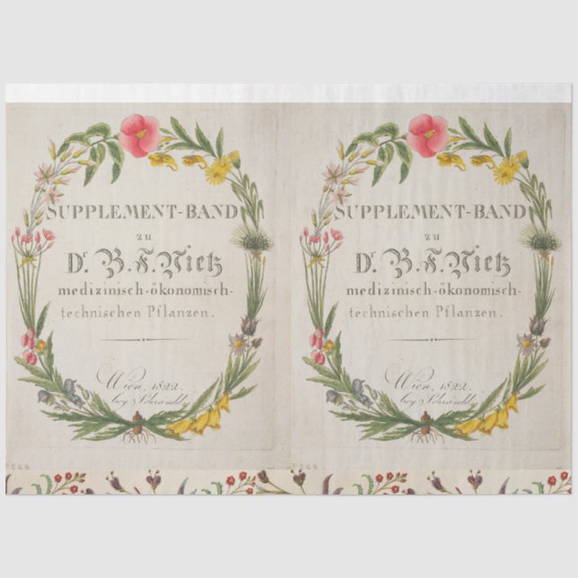 Papel De Seda Tecido de Decoupage Floral Duplo (Frente )
