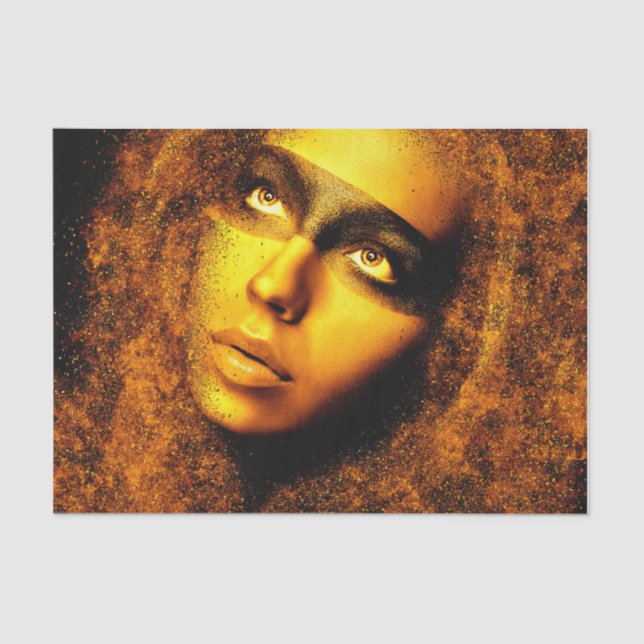 Papel De Seda Tecido de descaptação da ouro (Frente )