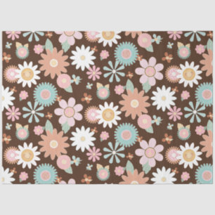 Papel De Seda Tecido de descoloração de Hippie Floral Daisy de H