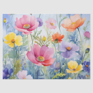 Papel De Seda Tecido de dissociação floral da Vintage