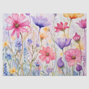 Papel De Seda Tecido de dissociação floral da Vintage