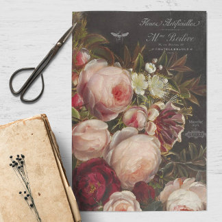 Papel De Seda Tecido de dissociação floral da Vintage