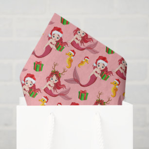 Papel De Seda Tecido de erva-sereia de Natal bonito
