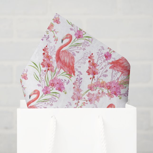 Papel De Seda Tecido de festa com padrão de praia de flamingo ro (Sacola de presentes)