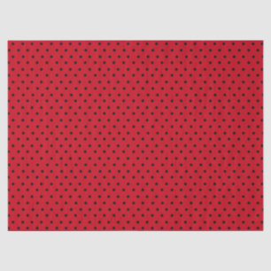 Papel De Seda Tecido de Natal Vermelho e Bolinhas Negra