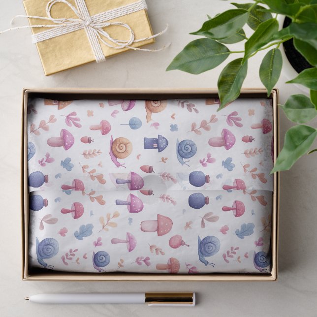 Papel De Seda Tecido de padrão de jardim mágico Whimsical (Presente)
