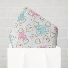 Papel De Seda Tecido de padrão de polvo de amor de praia