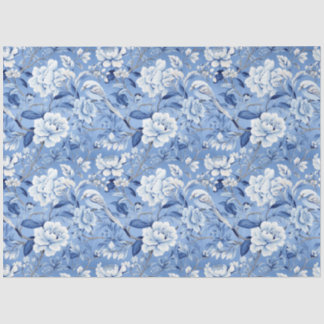 Papel De Seda Tecido de Padrão Floral Chinoiserie
