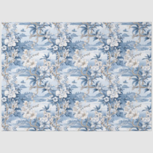 Papel De Seda Tecido de Padrão Floral Chinoiserie
