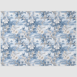 Papel De Seda Tecido de Padrão Floral Chinoiserie