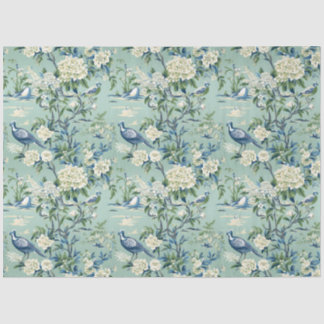 Papel De Seda Tecido de Padrão Floral Chinoiserie