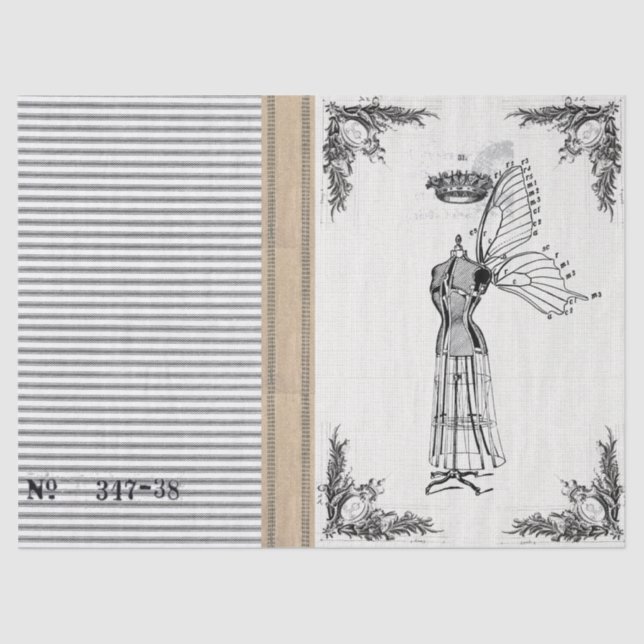 Papel De Seda Tecido de tiquetaque da fada do formulário do (Frente )