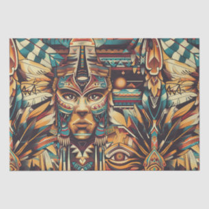 Papel De Seda Tecido Decorativo "Mesoamerican Motif" bege quente