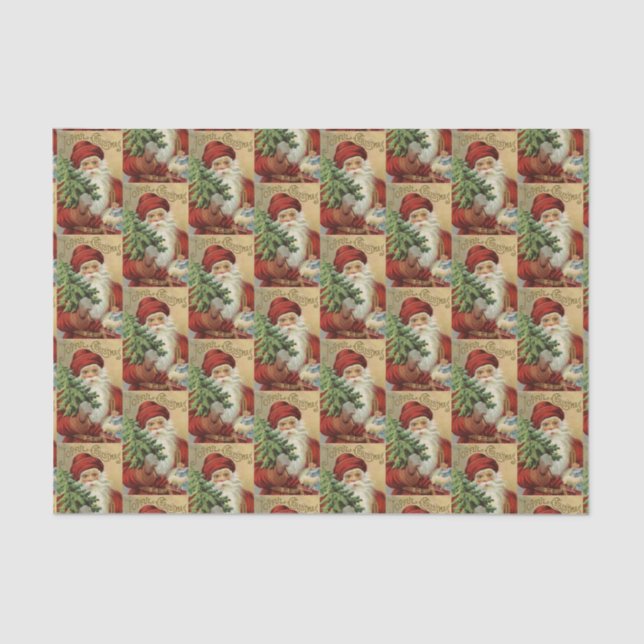 Papel De Seda Tecido do partido do papai noel do feriado do (Frente )