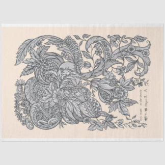 Papel De Seda Tecido do século XVIII