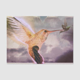 Papel De Seda Tecido HUMMINGBIRD E NUVENS