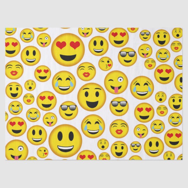 Papel De Seda Tecido misto emoji-padrão de festa divertida (Frente )