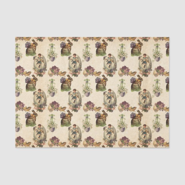 Papel De Seda Tecido partido com pasta mista de Páscoas (Frente )