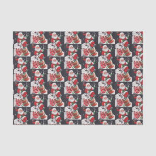 Papel De Seda Tecido retro do partido do papai noel do natal