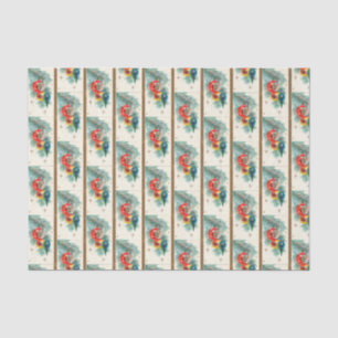Papel De Seda Tecido retro do teste padrão do bulbo do natal