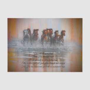 Papel De Seda Tecido Running de Decoupage dos cavalos