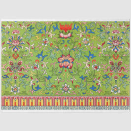 Papel De Seda Tecido verde de dissociação floral