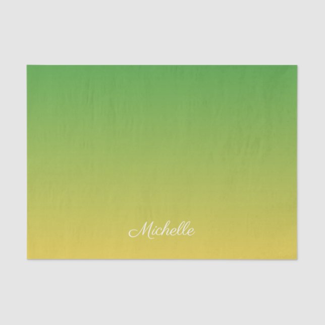 Papel De Seda Tecido verde e amarelo personalizado (Frente )