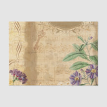Tecido Vintage Botânico Retro Vitoriano Envelhecid
