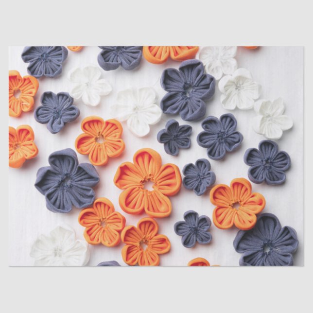 Papel De Seda tecidos de costura de primavera manual flores lara (Frente )