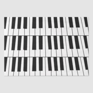 Papel De Seda Teclas de Piano Pretas e Brancas Pianista Músico