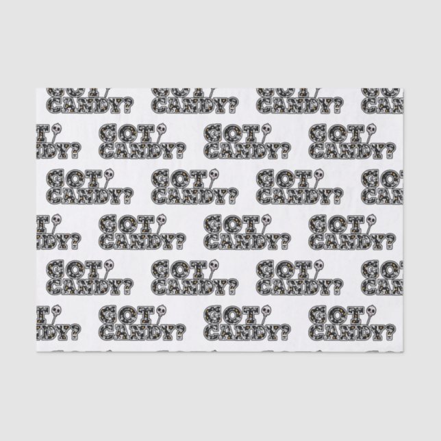 Papel De Seda Tem o Candy? Crânios Pretos e Brancos Sucker Hallo (Frente )