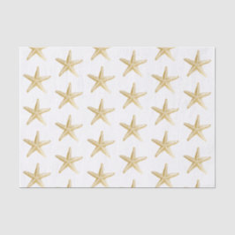 Papel De Seda Tema Costeiro da Praia de Starfish Dourado