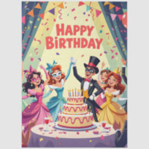 Tema de aniversário mascarado fofo