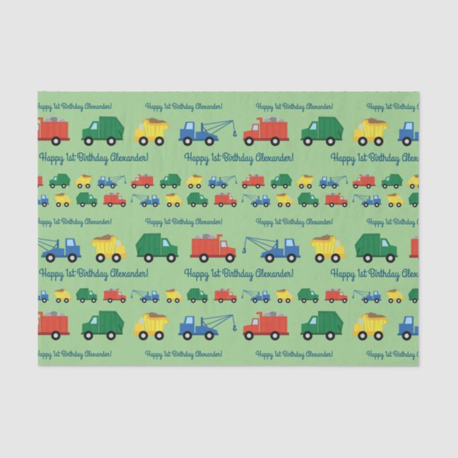 Papel De Seda Tema de Festa de primeiro aniversario de Carros de (Frente )