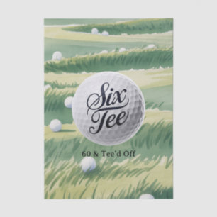 Papel De Seda Tema de Golfe 60 & Festa de Aniversário Tee’d Off