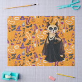 Papel De Seda Tema de Halloween para amantes de gatos siameses
